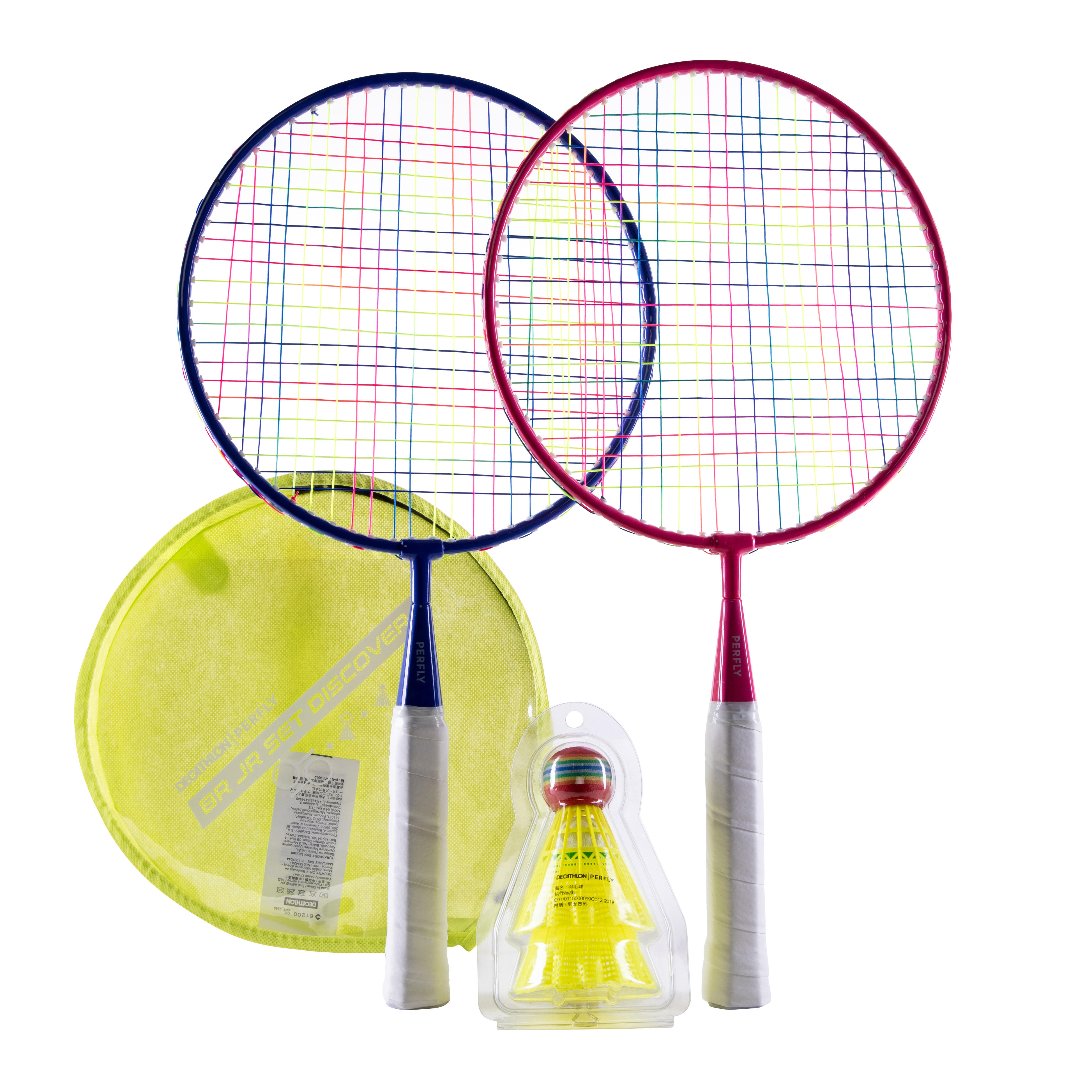 Garneck kids Badminton Racket Set for Beginners Child Indoor Outdoor Sports Games with Tennis Ball and Bag for Kids 8-12 Year Old Pink